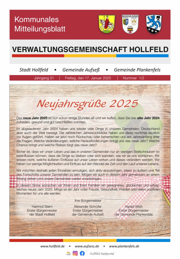 MB der Verwaltungsgemeinschaft Hollfeld  Titelblatt 01/2025