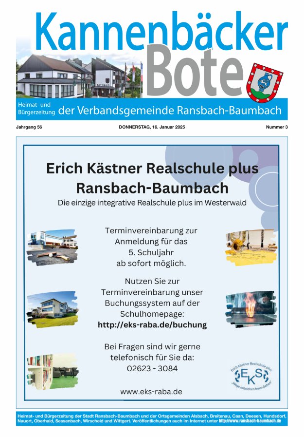 Kannenbäcker-Bote der Verbandsgemeinde Ransbach-Baumbach Titelblatt 03/2025