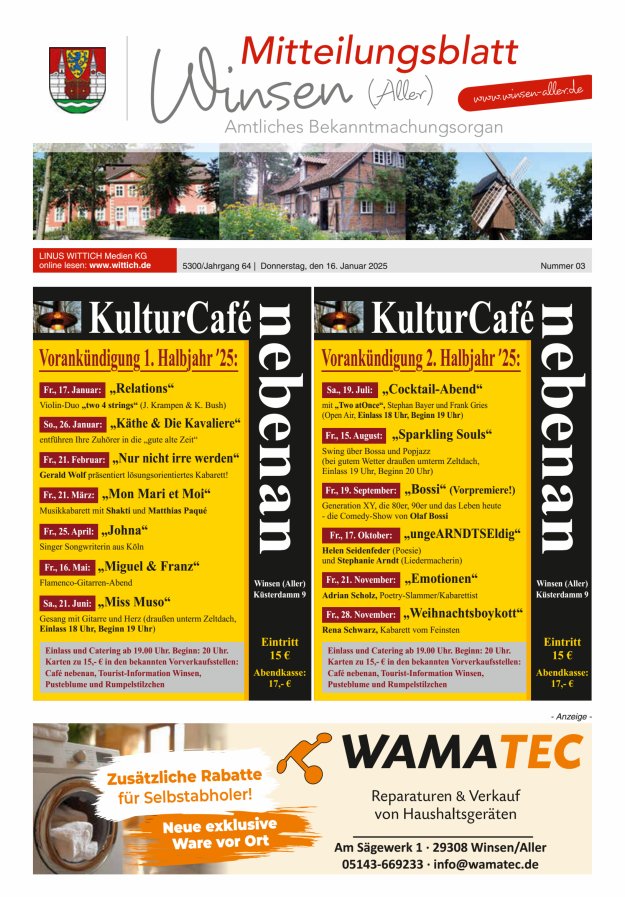 Mitteilungsblatt der Gemeinde Winsen Titelblatt 03/2025
