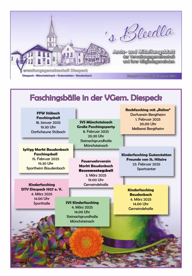 Amts- und Mitteilungsblatt VGem Diespeck Titelblatt 03/2025