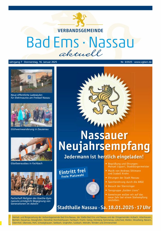Bad Ems-Nassau aktuell Ausgabe Nassau Titelblatt 03/2025