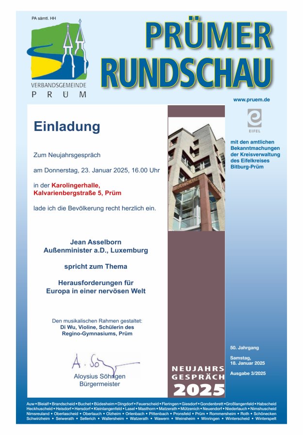 Prümer Rundschau Titelblatt 03/2025