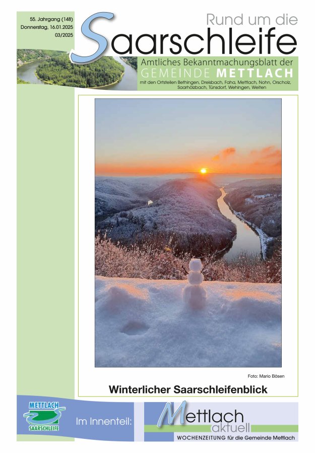 Rund um die Saarschleife Gemeinde Mettlach Titelblatt 03/2025