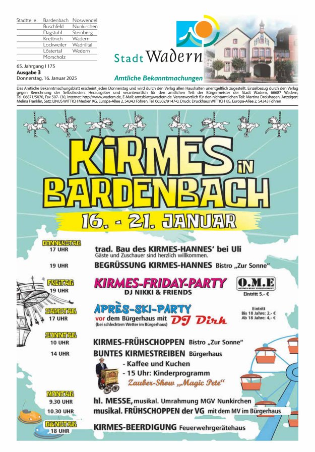 Stadt Wadern Titelblatt 03/2025