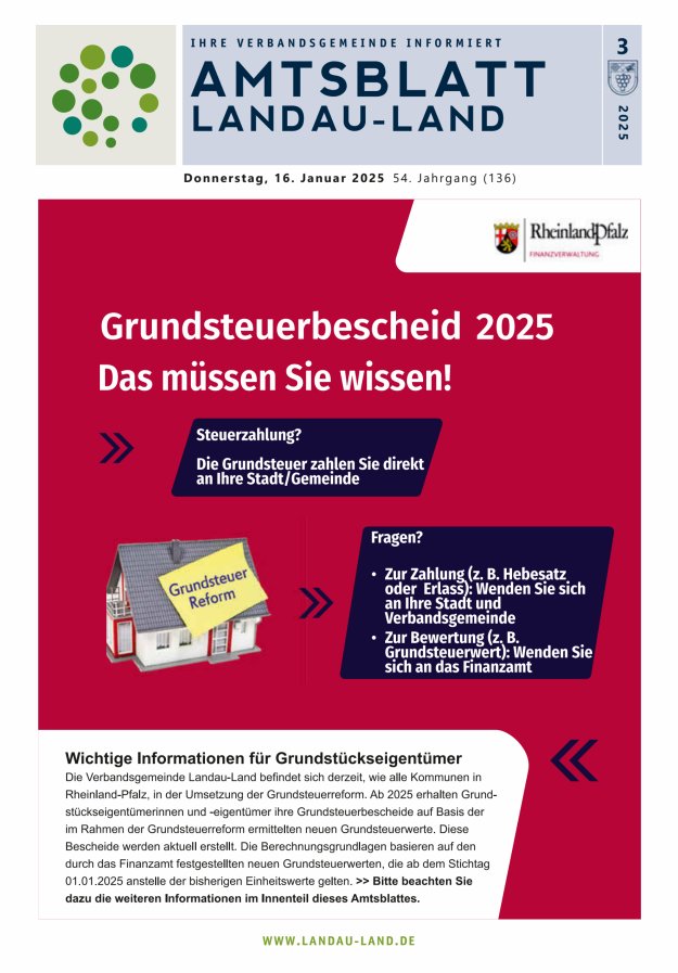 Amtsblatt VG Landau-Land Titelblatt 03/2025