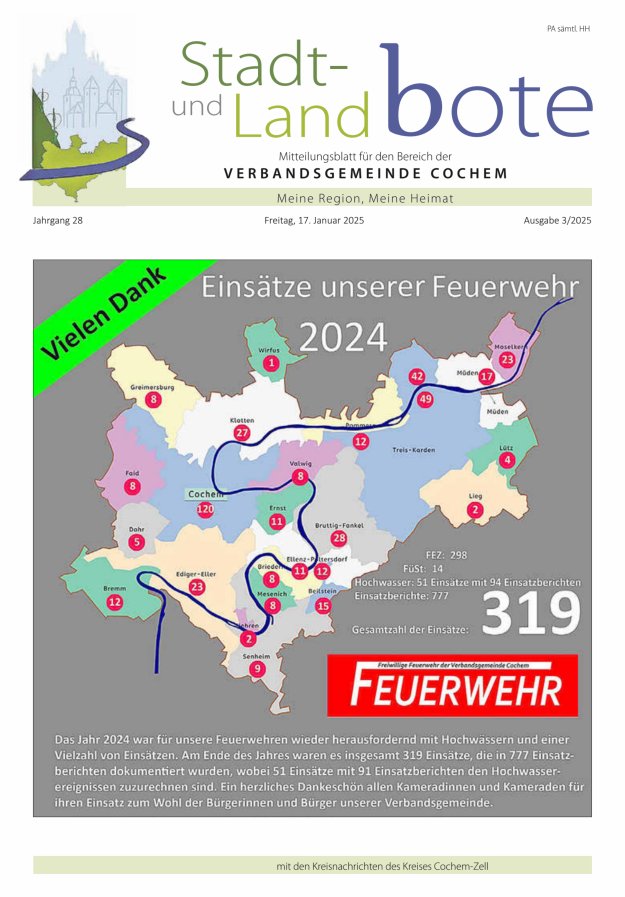 Stadt- und Landbote VG Cochem Titelblatt 03/2025