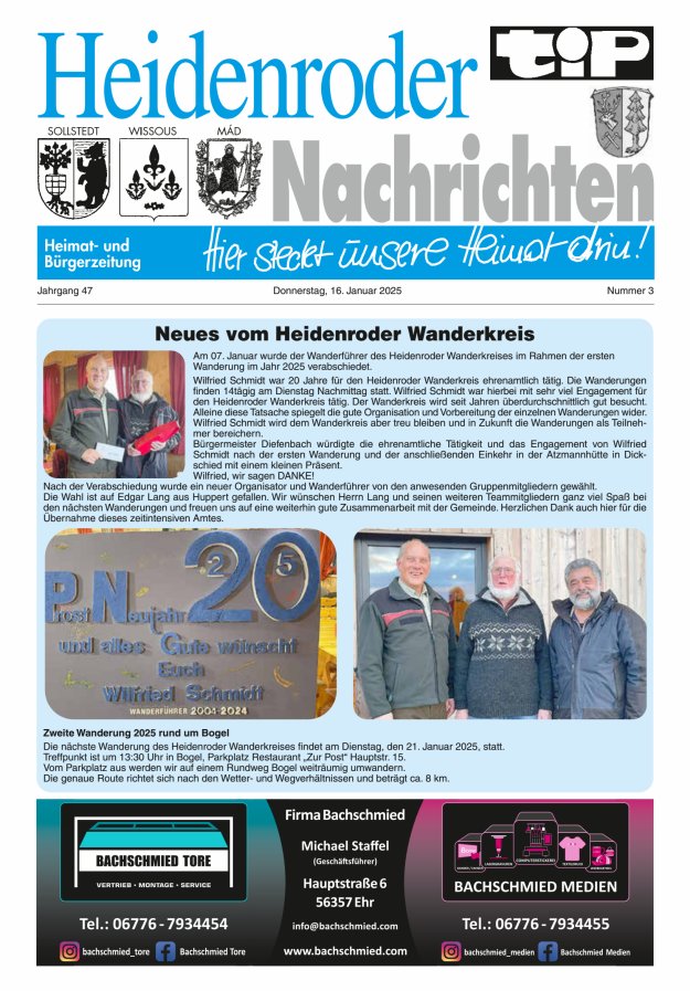 "tip" Heidenroder Nachrichten Titelblatt 03/2025