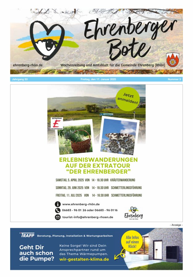 Ehrenberger Bote Titelblatt 03/2025