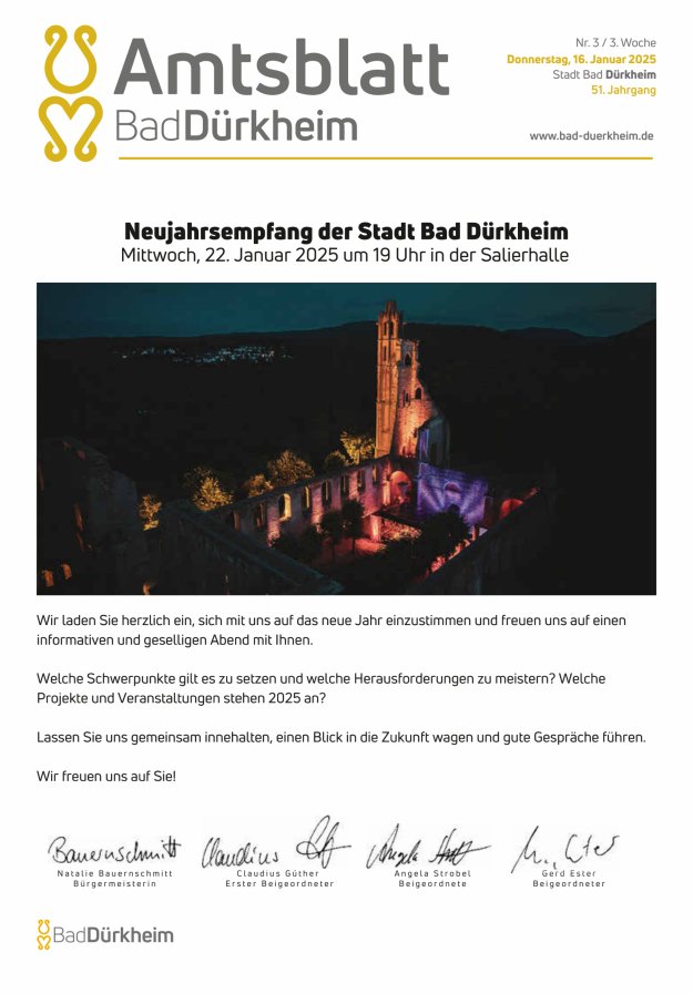 Bad Dürkheimer Woche Titelblatt 03/2025