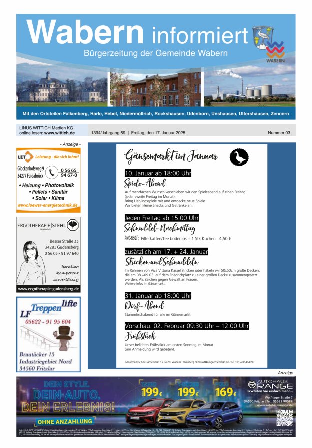 Wabern informiert Titelblatt 03/2025