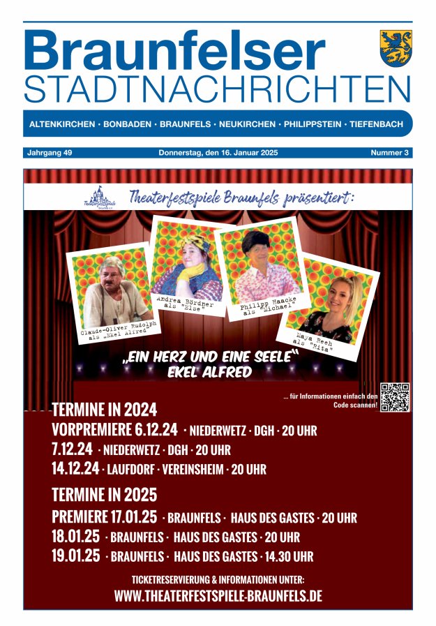 Braunfelser Stadtnachrichten Titelblatt 03/2025