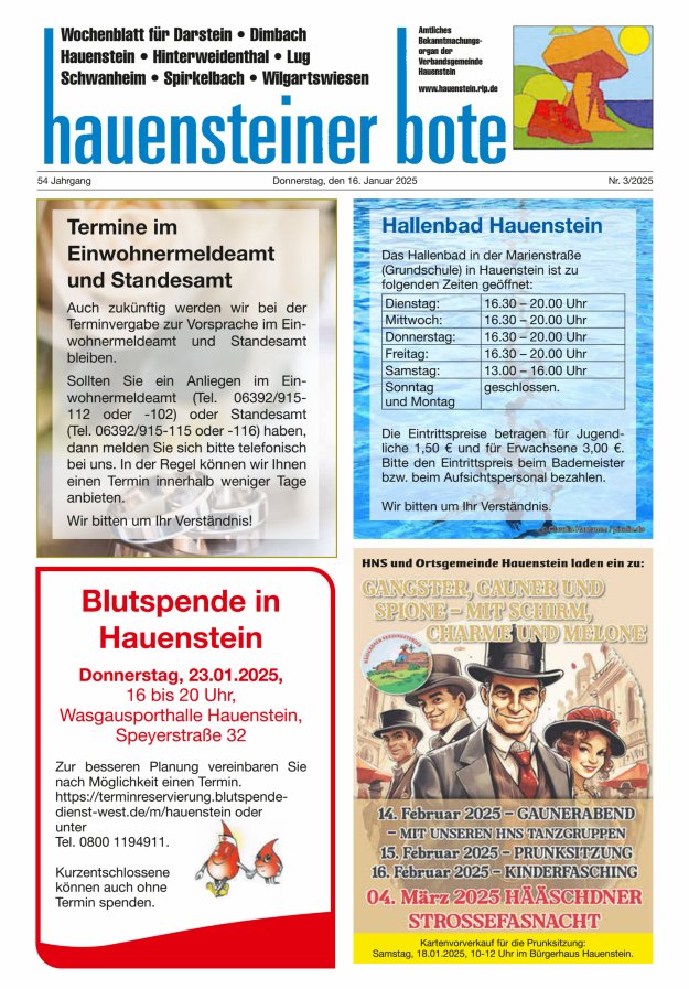Hauensteiner Bote Titelblatt 03/2025