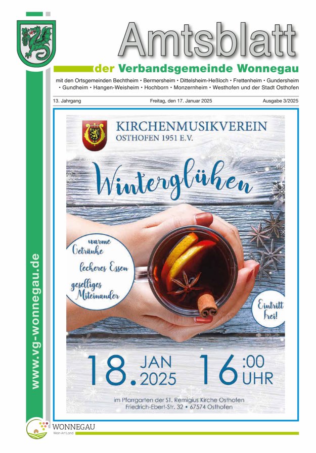 Amtsblatt VG Wonnegau Titelblatt 03/2025