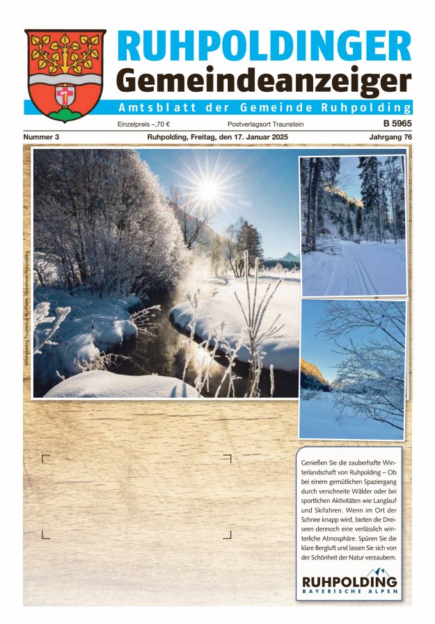 Ruhpoldinger Gemeindeanzeiger Titelblatt 03/2025