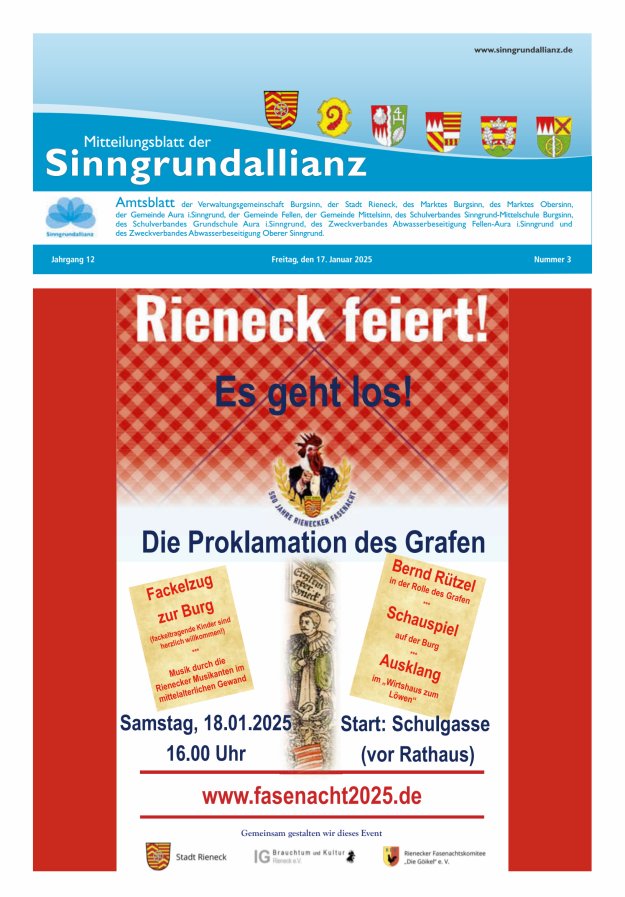 Mitteilungsblatt der Sinngrundallianz Titelblatt 03/2025