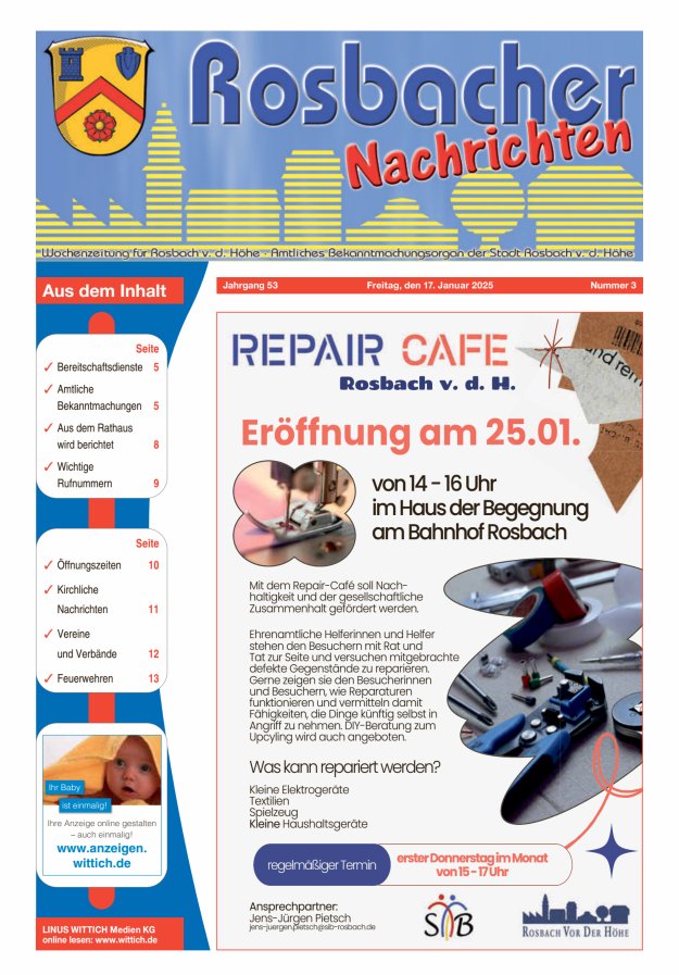 Rosbacher Nachrichten Titelblatt 03/2025