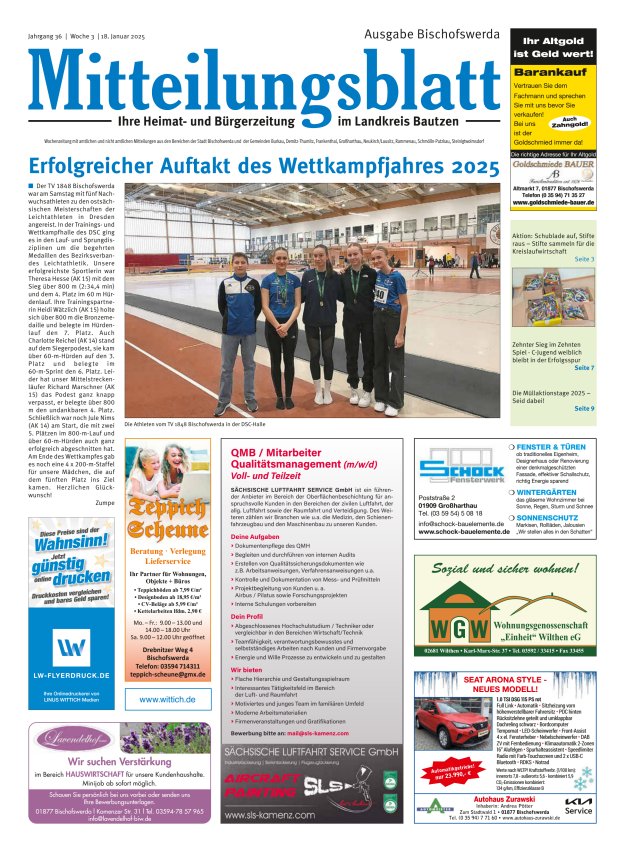 Mitteilungsblatt LK Bautzen Ausgabe Bischofswerda Titelblatt 02/2025