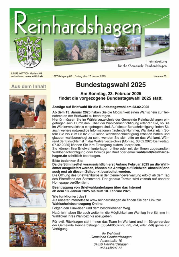 Unser Blättchen Titelblatt 03/2025