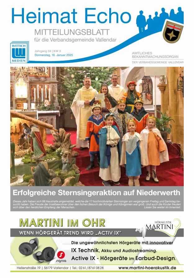 Heimat-Echo - Heimat- und Bürgerzeitung Verbandsgemeinde Vallendar Titelblatt 03/2025