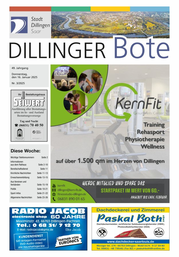 Dillinger Bote Titelblatt 03/2025