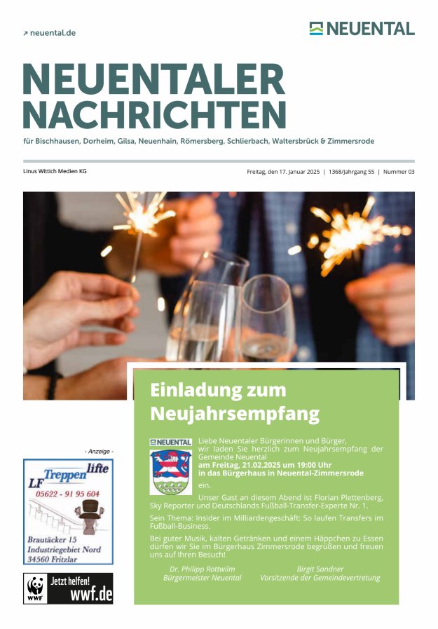 Neuentaler Nachrichten Titelblatt 03/2025