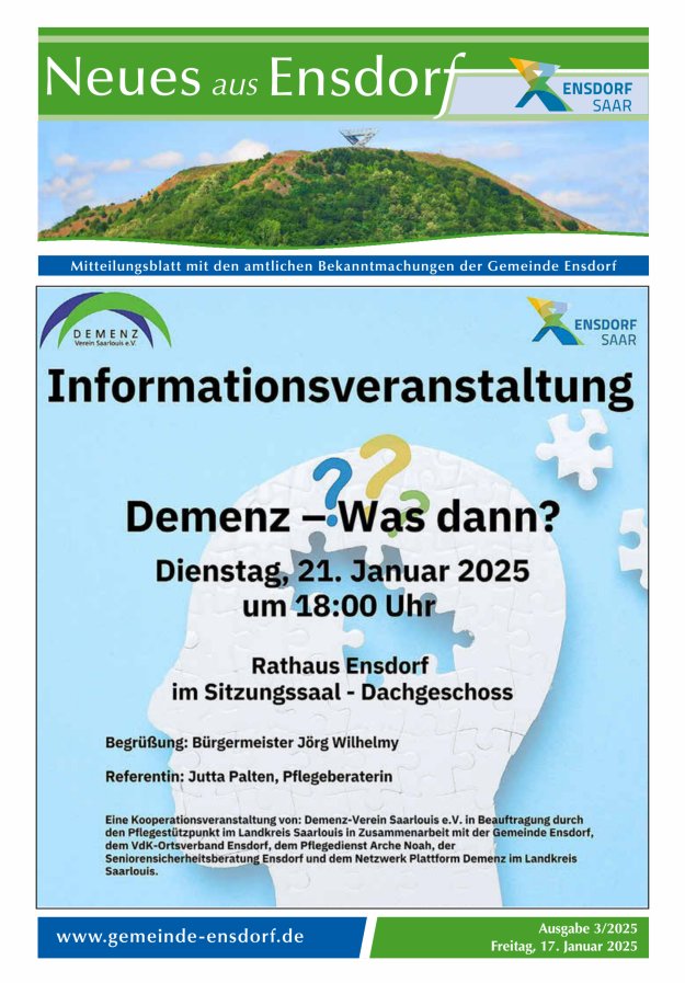 Neues aus Ensdorf Titelblatt 03/2025