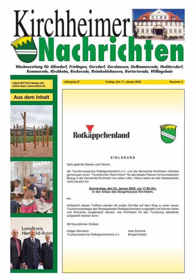Kirchheimer Nachrichten Titelblatt 03/2025