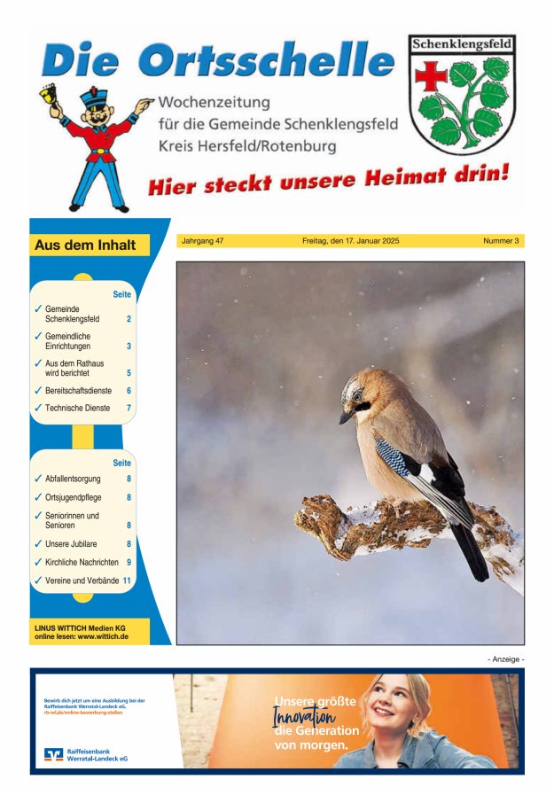Die Ortsschelle Titelblatt 03/2025