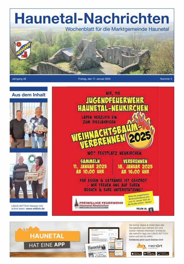 Haunetal-Nachrichten Titelblatt 03/2025