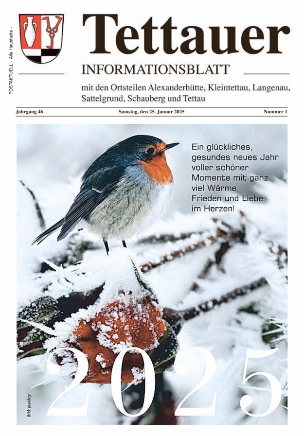 Tettauer Informationsblatt Titelblatt 01/2025