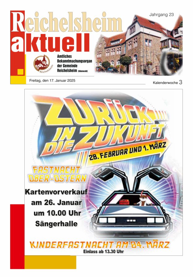 Reichelsheim aktuell - Amtsblatt der Gemeinde Reichelsheim(Odenwald) Titelblatt 03/2025