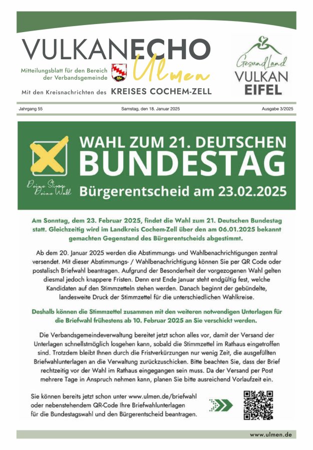 Vulkan Echo VG Ulmen Titelblatt 03/2025