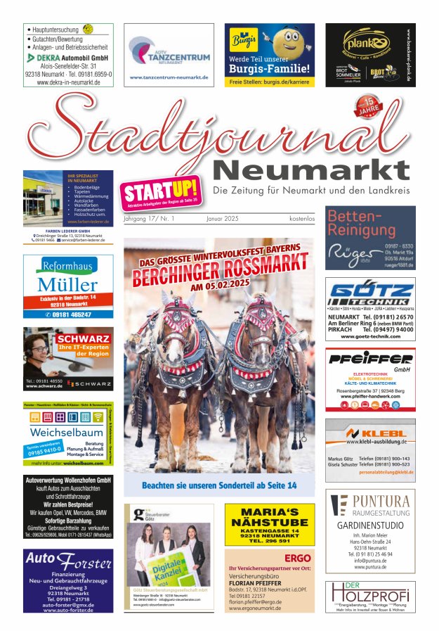 Stadtjournal Neumarkt Titelblatt 01/2025