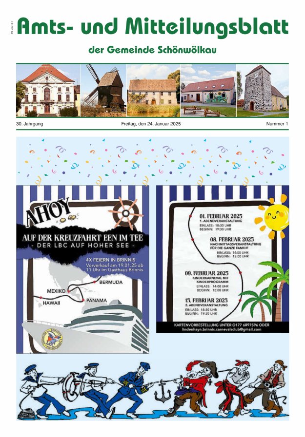 Amts- und Mitteilungsblatt der Gemeinde Schönwölkau Titelblatt 01/2025