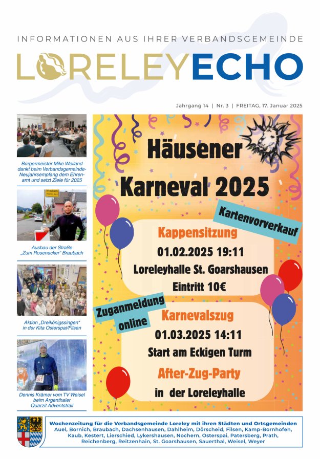 Loreley-Echo - Mitteilungsblatt der Verbandsgemeinde Loreley Titelblatt 03/2025