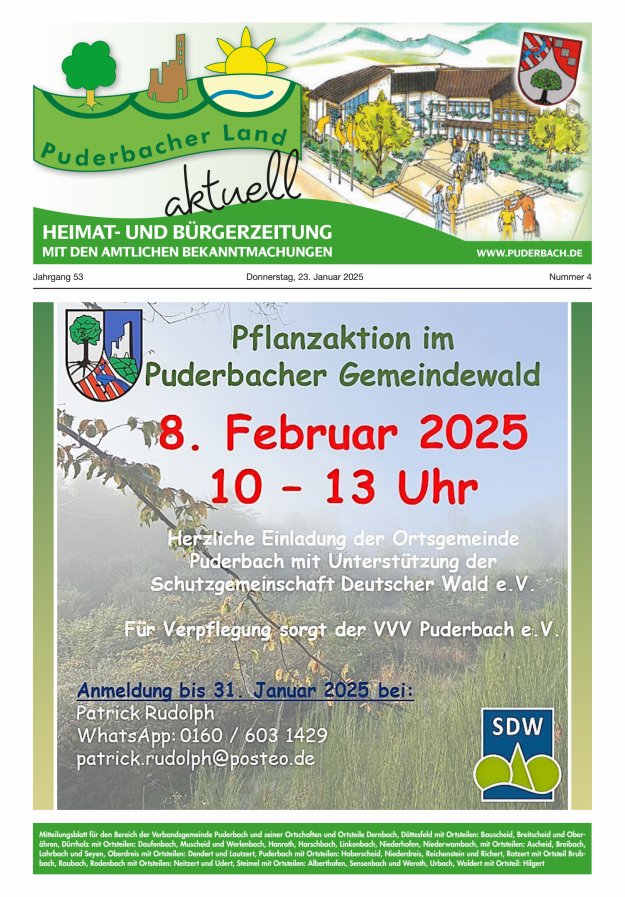 Puderbacher Land aktuell Titelblatt 04/2025