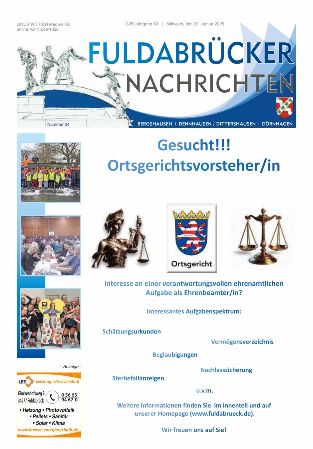 Fuldabrücker Nachrichten Titelblatt 04/2025