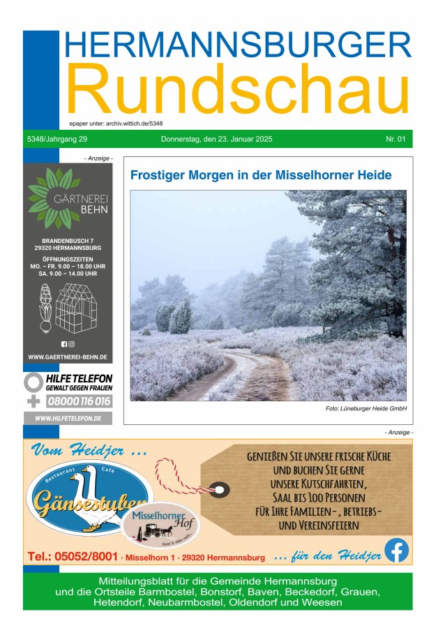 Hermannsburger Rundschau Titelblatt 01/2025