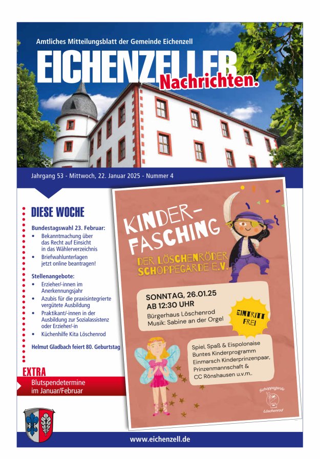 Amtliches Mitteilungsblatt der Gemeinde Eichenzell Titelblatt 04/2025