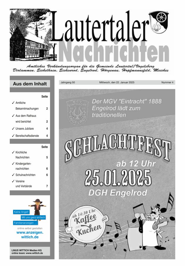Lautertaler Nachrichten Titelblatt 04/2025