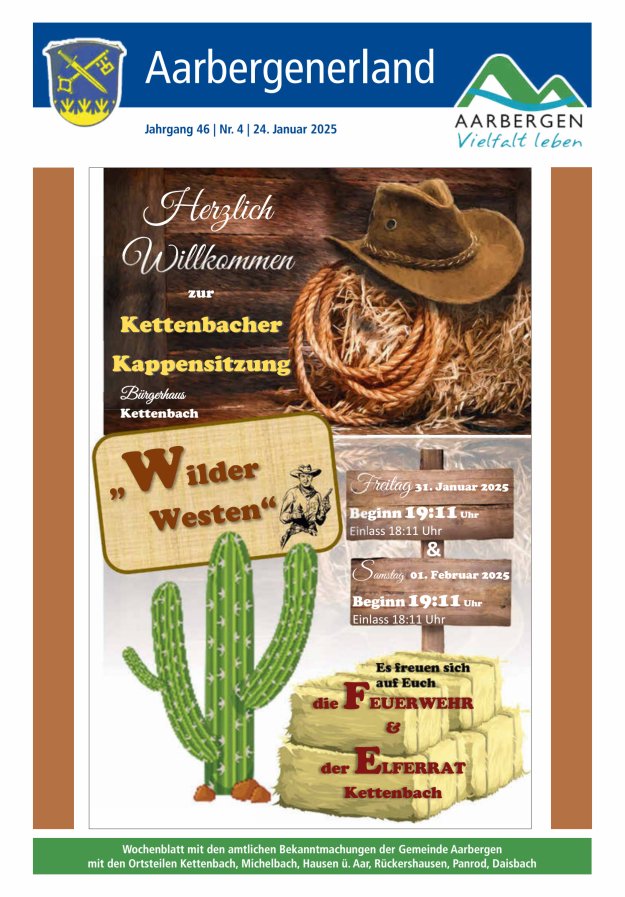 Aarbergenerland - Wochenblatt mit den amtlichen Bekanntmachungen Titelblatt 04/2025