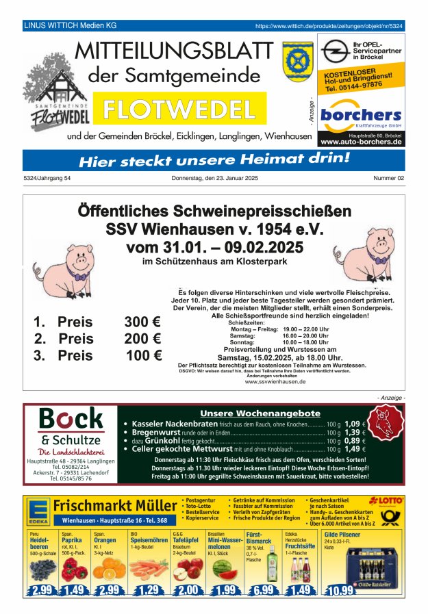 Mitteilungsblatt der Samtgemeinde Flotwedel Titelblatt 02/2025