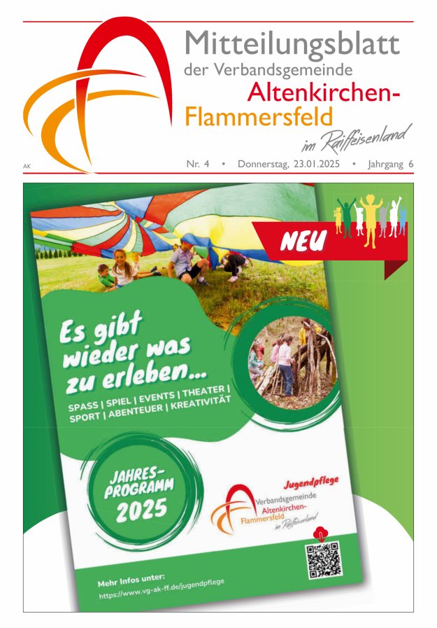 Mitteilungsblatt Verbandsgemeinde Altenkirchen-Flammersfeld Titelblatt 04/2025