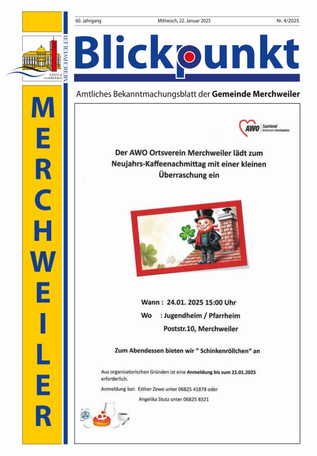 Blickpunkt Merchweiler Titelblatt 04/2025