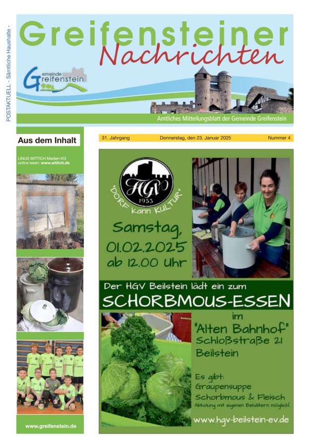 Mitteilungsblatt der Gemeinde Greifenstein Titelblatt 04/2025