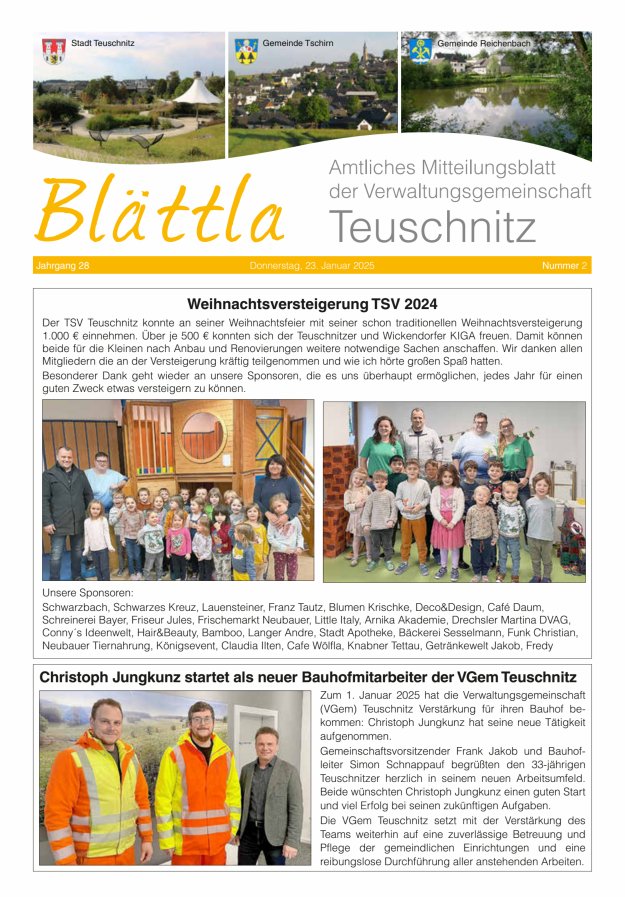 VG-Nachrichten Teuschnitz Titelblatt 02/2025