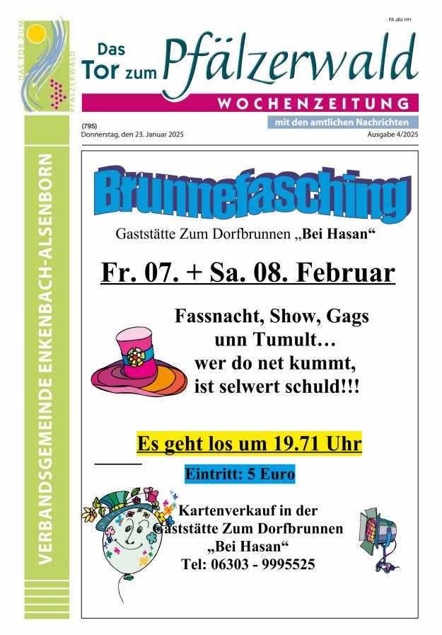 Das Tor zum Pfälzer Wald - VG Enkenbach-Alsenborn Titelblatt 04/2025
