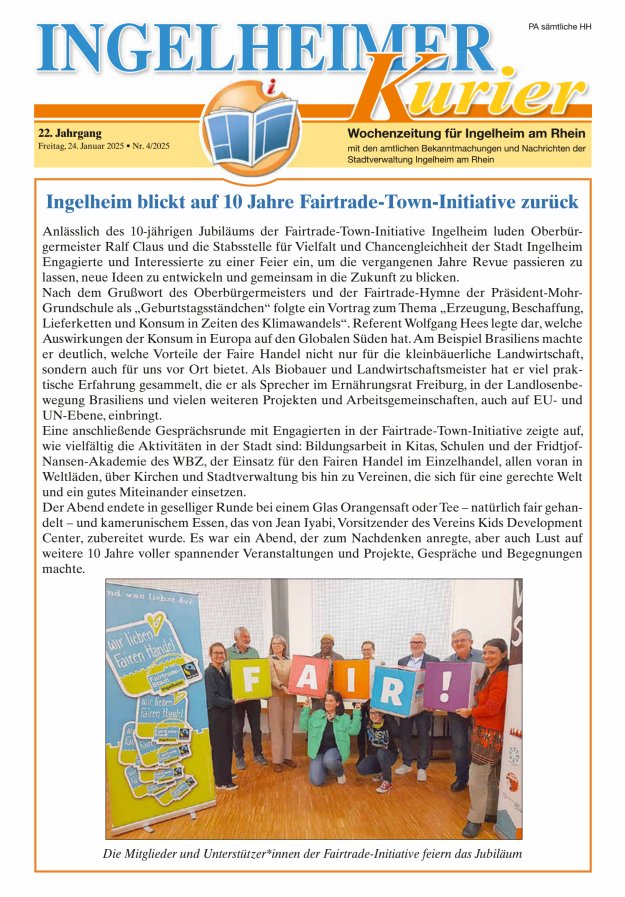 Ingelheimer Kurier Titelblatt 04/2025