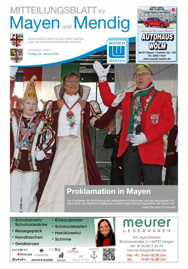 Mitteilungsblatt für Mayen und Mendig Titelblatt 04/2025