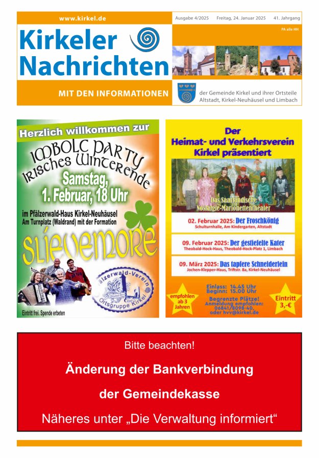 Kirkeler Nachrichten Titelblatt 04/2025